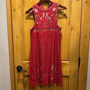 Francesca's Collections Red Lace Dress